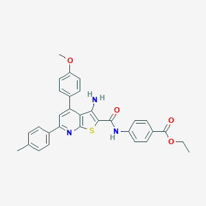 Ethyl 4-({[3-amino-4-(4-methoxyphenyl)-6-(4-methylphenyl)thieno[2,3-b]pyridin-2-yl]carbonyl}amino)benzoate