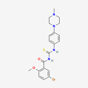 molecular formula C20H23BrN4O2S B4080112 5-bromo-2-methoxy-N-({[4-(4-methyl-1-piperazinyl)phenyl]amino}carbonothioyl)benzamide 