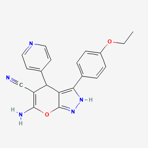 molecular formula C20H17N5O2 B4080120 6-amino-3-(4-ethoxyphenyl)-4-(4-pyridinyl)-1,4-dihydropyrano[2,3-c]pyrazole-5-carbonitrile 