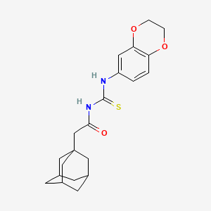 2-(1-adamantyl)-N-[(2,3-dihydro-1,4-benzodioxin-6-ylamino)carbonothioyl]acetamide