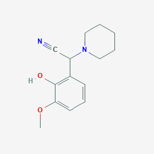 molecular formula C14H18N2O2 B4080137 (2-hydroxy-3-methoxyphenyl)(1-piperidinyl)acetonitrile 