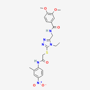 molecular formula C23H26N6O6S B4080145 N-{[4-ethyl-5-({2-[(2-methyl-4-nitrophenyl)amino]-2-oxoethyl}thio)-4H-1,2,4-triazol-3-yl]methyl}-3,4-dimethoxybenzamide 