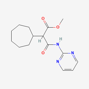 molecular formula C15H21N3O3 B4080157 methyl 2-cycloheptyl-3-oxo-3-(2-pyrimidinylamino)propanoate 
