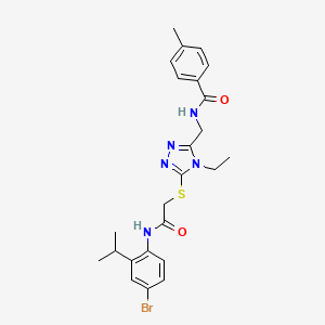 molecular formula C24H28BrN5O2S B4080179 N-{[5-({2-[(4-bromo-2-isopropylphenyl)amino]-2-oxoethyl}thio)-4-ethyl-4H-1,2,4-triazol-3-yl]methyl}-4-methylbenzamide 