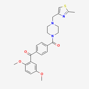 molecular formula C25H27N3O4S B4080184 (2,5-dimethoxyphenyl)[4-({4-[(2-methyl-1,3-thiazol-4-yl)methyl]-1-piperazinyl}carbonyl)phenyl]methanone 