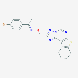 molecular formula C20H18BrN5OS B408019 (1E)-1-(4-bromophenyl)-N-(8,9,10,11-tetrahydro[1]benzothieno[3,2-e][1,2,4]triazolo[1,5-c]pyrimidin-2-ylmethoxy)ethanimine CAS No. 333775-06-7