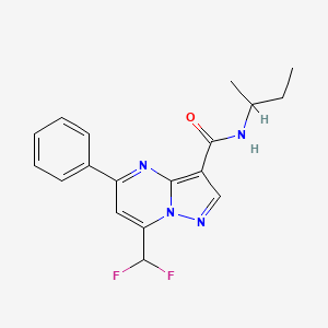molecular formula C18H18F2N4O B4080197 N-(sec-butyl)-7-(difluoromethyl)-5-phenylpyrazolo[1,5-a]pyrimidine-3-carboxamide 