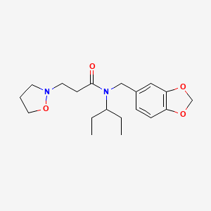 molecular formula C19H28N2O4 B4080245 N-(1,3-benzodioxol-5-ylmethyl)-N-(1-ethylpropyl)-3-isoxazolidin-2-ylpropanamide 