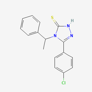 molecular formula C16H14ClN3S B4080246 5-(4-chlorophenyl)-4-(1-phenylethyl)-2,4-dihydro-3H-1,2,4-triazole-3-thione 