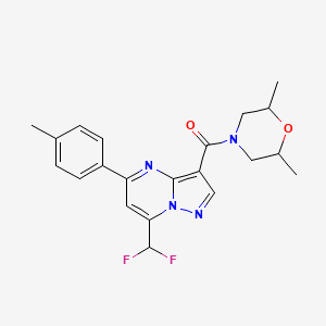 molecular formula C21H22F2N4O2 B4080254 7-(difluoromethyl)-3-[(2,6-dimethyl-4-morpholinyl)carbonyl]-5-(4-methylphenyl)pyrazolo[1,5-a]pyrimidine 