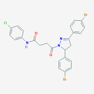 4-[3,5-bis(4-bromophenyl)-4,5-dihydro-1H-pyrazol-1-yl]-N-(4-chlorophenyl)-4-oxobutanamide