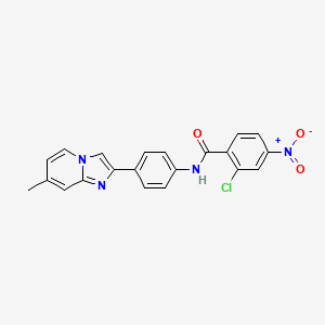 molecular formula C21H15ClN4O3 B4080269 2-chloro-N-[4-(7-methylimidazo[1,2-a]pyridin-2-yl)phenyl]-4-nitrobenzamide 