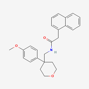 molecular formula C25H27NO3 B4080275 N-{[4-(4-methoxyphenyl)tetrahydro-2H-pyran-4-yl]methyl}-2-(1-naphthyl)acetamide 