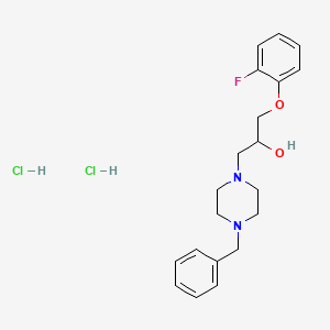 molecular formula C20H27Cl2FN2O2 B4080279 1-(4-benzyl-1-piperazinyl)-3-(2-fluorophenoxy)-2-propanol dihydrochloride 
