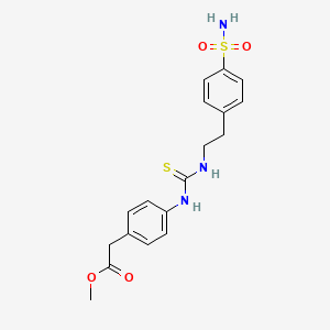 molecular formula C18H21N3O4S2 B4080280 methyl (4-{[({2-[4-(aminosulfonyl)phenyl]ethyl}amino)carbonothioyl]amino}phenyl)acetate 