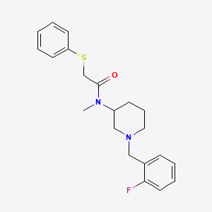 molecular formula C21H25FN2OS B4080281 N-[1-(2-fluorobenzyl)-3-piperidinyl]-N-methyl-2-(phenylthio)acetamide 