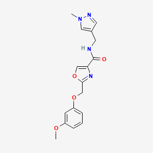 molecular formula C17H18N4O4 B4080301 2-[(3-methoxyphenoxy)methyl]-N-[(1-methyl-1H-pyrazol-4-yl)methyl]-1,3-oxazole-4-carboxamide 