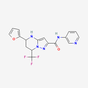 molecular formula C17H14F3N5O2 B4080318 5-(2-furyl)-N-3-pyridinyl-7-(trifluoromethyl)-4,5,6,7-tetrahydropyrazolo[1,5-a]pyrimidine-2-carboxamide 