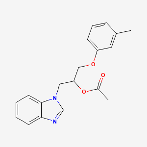 molecular formula C19H20N2O3 B4080321 2-(1H-benzimidazol-1-yl)-1-[(3-methylphenoxy)methyl]ethyl acetate 