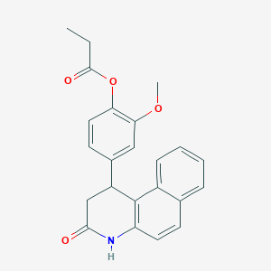 molecular formula C23H21NO4 B4080357 2-methoxy-4-(3-oxo-1,2,3,4-tetrahydrobenzo[f]quinolin-1-yl)phenyl propionate 