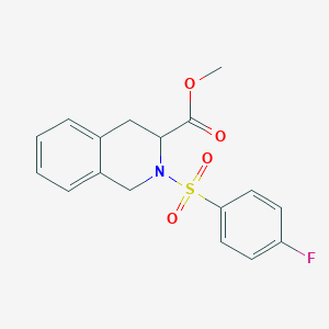 molecular formula C17H16FNO4S B4080364 methyl 2-[(4-fluorophenyl)sulfonyl]-1,2,3,4-tetrahydro-3-isoquinolinecarboxylate 