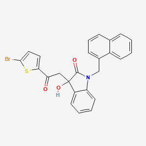 molecular formula C25H18BrNO3S B4080376 3-[2-(5-bromo-2-thienyl)-2-oxoethyl]-3-hydroxy-1-(1-naphthylmethyl)-1,3-dihydro-2H-indol-2-one 