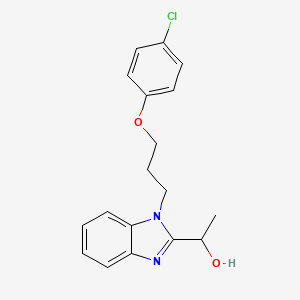 molecular formula C18H19ClN2O2 B4080379 1-{1-[3-(4-chlorophenoxy)propyl]-1H-benzimidazol-2-yl}ethanol 