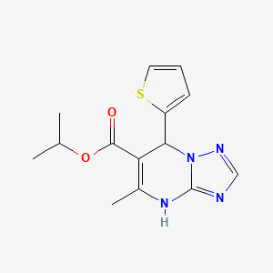 molecular formula C14H16N4O2S B4080386 isopropyl 5-methyl-7-(2-thienyl)-4,7-dihydro[1,2,4]triazolo[1,5-a]pyrimidine-6-carboxylate 