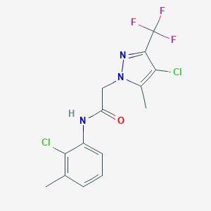 molecular formula C14H12Cl2F3N3O B408041 N-(2-chloro-3-methylphenyl)-2-[4-chloro-5-methyl-3-(trifluoromethyl)-1H-pyrazol-1-yl]acetamide 