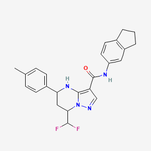 molecular formula C24H24F2N4O B4080413 7-(difluoromethyl)-N-(2,3-dihydro-1H-inden-5-yl)-5-(4-methylphenyl)-4,5,6,7-tetrahydropyrazolo[1,5-a]pyrimidine-3-carboxamide 