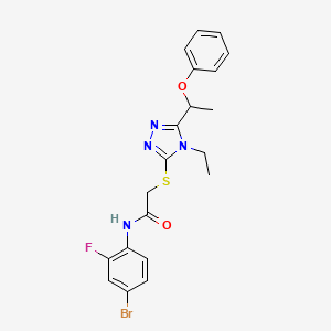 molecular formula C20H20BrFN4O2S B4080415 N-(4-bromo-2-fluorophenyl)-2-{[4-ethyl-5-(1-phenoxyethyl)-4H-1,2,4-triazol-3-yl]thio}acetamide 