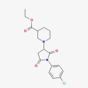 molecular formula C18H21ClN2O4 B4080422 ethyl 1-[1-(4-chlorophenyl)-2,5-dioxo-3-pyrrolidinyl]-3-piperidinecarboxylate 