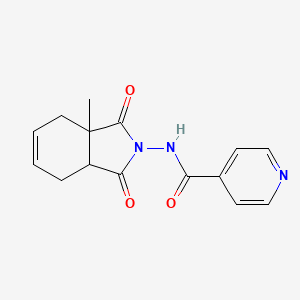 molecular formula C15H15N3O3 B4080435 N-(3a-methyl-1,3-dioxo-1,3,3a,4,7,7a-hexahydro-2H-isoindol-2-yl)isonicotinamide 