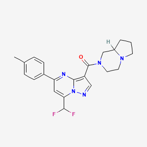 molecular formula C22H23F2N5O B4080483 7-(difluoromethyl)-3-(hexahydropyrrolo[1,2-a]pyrazin-2(1H)-ylcarbonyl)-5-(4-methylphenyl)pyrazolo[1,5-a]pyrimidine 