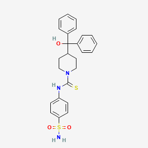 molecular formula C25H27N3O3S2 B4080485 N-[4-(aminosulfonyl)phenyl]-4-[hydroxy(diphenyl)methyl]-1-piperidinecarbothioamide 