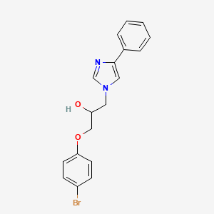 molecular formula C18H17BrN2O2 B4080497 1-(4-bromophenoxy)-3-(4-phenyl-1H-imidazol-1-yl)-2-propanol 
