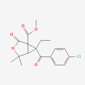 molecular formula C18H19ClO5 B4080498 methyl 6-(4-chlorobenzoyl)-6-ethyl-4,4-dimethyl-2-oxo-3-oxabicyclo[3.1.0]hexane-1-carboxylate 