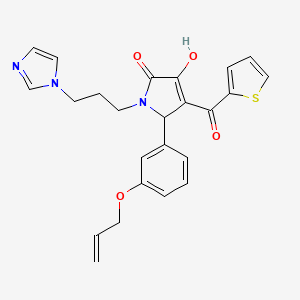 molecular formula C24H23N3O4S B4080530 5-[3-(allyloxy)phenyl]-3-hydroxy-1-[3-(1H-imidazol-1-yl)propyl]-4-(2-thienylcarbonyl)-1,5-dihydro-2H-pyrrol-2-one 