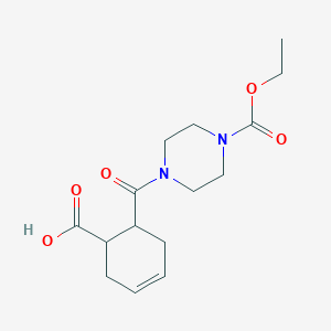 molecular formula C15H22N2O5 B4080538 6-{[4-(ethoxycarbonyl)-1-piperazinyl]carbonyl}-3-cyclohexene-1-carboxylic acid 