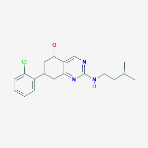 molecular formula C19H22ClN3O B4080545 7-(2-chlorophenyl)-2-[(3-methylbutyl)amino]-7,8-dihydro-5(6H)-quinazolinone 