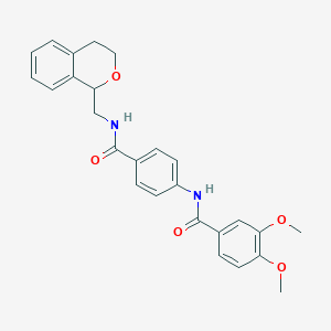 molecular formula C26H26N2O5 B4080560 N-(4-{[(3,4-dihydro-1H-isochromen-1-ylmethyl)amino]carbonyl}phenyl)-3,4-dimethoxybenzamide 