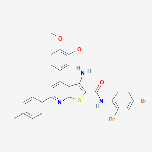 molecular formula C29H23Br2N3O3S B408057 3-amino-N-(2,4-dibromophenyl)-4-(3,4-dimethoxyphenyl)-6-(4-methylphenyl)thieno[2,3-b]pyridine-2-carboxamide 