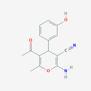 5-acetyl-2-amino-4-(3-hydroxyphenyl)-6-methyl-4H-pyran-3-carbonitrile