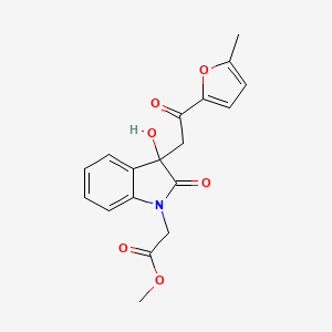 molecular formula C18H17NO6 B4080584 methyl {3-hydroxy-3-[2-(5-methyl-2-furyl)-2-oxoethyl]-2-oxo-2,3-dihydro-1H-indol-1-yl}acetate 