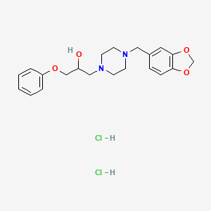 molecular formula C21H28Cl2N2O4 B4080585 1-[4-(1,3-benzodioxol-5-ylmethyl)-1-piperazinyl]-3-phenoxy-2-propanol dihydrochloride 