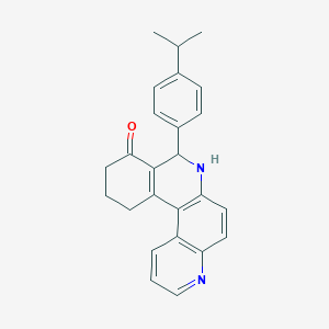 molecular formula C25H24N2O B408059 8-(4-isopropylphenyl)-8,10,11,12-tetrahydrobenzo[a][4,7]phenanthrolin-9(7H)-one 