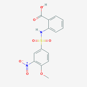 molecular formula C14H12N2O7S B4080595 2-{[(4-methoxy-3-nitrophenyl)sulfonyl]amino}benzoic acid 