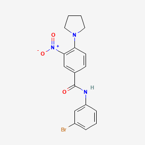 molecular formula C17H16BrN3O3 B4080610 N-(3-bromophenyl)-3-nitro-4-(1-pyrrolidinyl)benzamide 