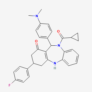 10-(cyclopropylcarbonyl)-11-[4-(dimethylamino)phenyl]-3-(4-fluorophenyl)-2,3,4,5,10,11-hexahydro-1H-dibenzo[b,e][1,4]diazepin-1-one