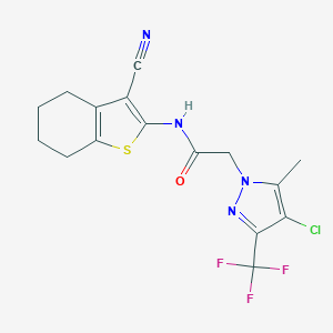 2-[4-chloro-5-methyl-3-(trifluoromethyl)-1H-pyrazol-1-yl]-N-(3-cyano-4,5,6,7-tetrahydro-1-benzothien-2-yl)acetamide